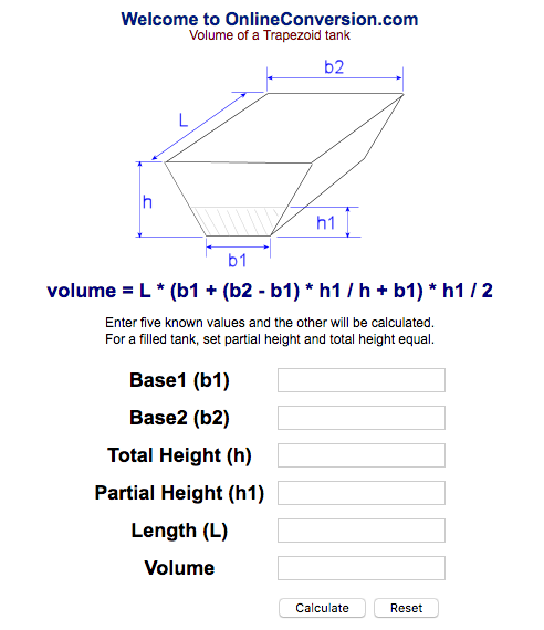 Just how big should a top bar hive be?  Trapezoid Volume Calculator